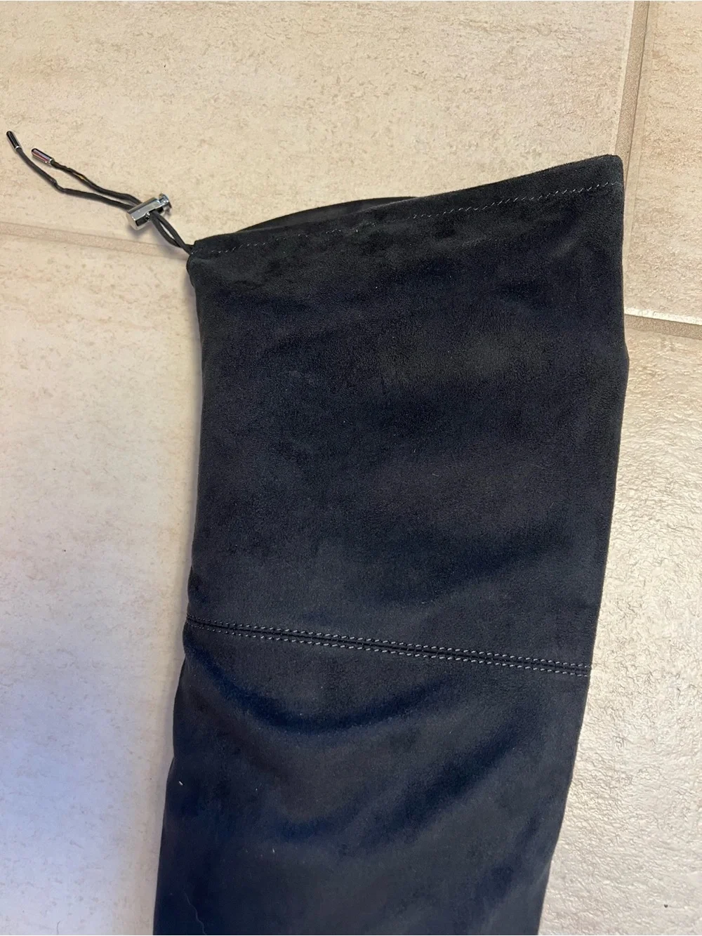 Sam Edelman Black Over-the-Knee Boots Size 8 Suede Thigh High Drawstring gothic